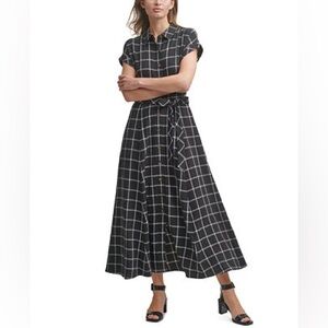 Calvin Klein Black and White Checkered Dress
